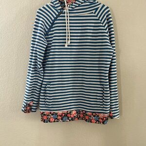 Striped Blue and White Double Hoodie